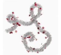 WERKA PRO Guirlande de Sapin Flocon Ø 5cm - 2 Mètres - Rouge - PVC et Fil de Fer - Décoration de Noël Intérieur/Extérieur - Flocons en 4 Coloris Disponibles