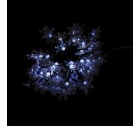 WERKA PRO Guirlande Solaire LED Blanc Froid 6.5M (30LED) - Éclairage Écologique et Économique, 8 Fonctions d'Ambiance, Installation Facile, Résistante aux Intempéries, 6.5M, Blanc