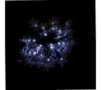 WERKA PRO Guirlande Solaire LED Froid 30 LED 8 Fonctions 6.5 m Blanc | Plastique, écologique, robuste, durable, usage extérieur, 8 fonctions d'éclairage, installation facile, décorations de noël