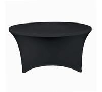 WERKA PRO Housse de Table Ronde Noire - Ø150 cm - Polyester et Élasthanne - Extensible avec 4 Poches pour Pieds - Hauteur 74