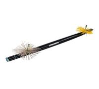 WERKA PRO Lot de Ramonage Professionnel - 5 Cannes Polypropylène 1,4 m et 2 Hérissons (Acier et Polypropylène) - Connecteurs Zinc - Longueur Totale 7 m - Nettoyage Cheminée Efficace