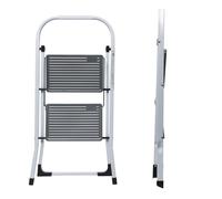 WERKA PRO Marchepied 2 Marches Pliable - Métal Peint - Garde-Corps Sécurisé - Capacité 150 kg - Compact et Robuste pour Bricolage - Stabilité Excellente