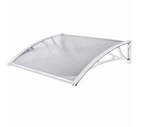 WERKA PRO Marchise in policarbonato, 80 x 150 cm, per Porta d'ingresso, Garage e finestra, protezione esterna contro la Pioggia e Le antitemperie, tenda per CASA, Facile installazione, Bianco