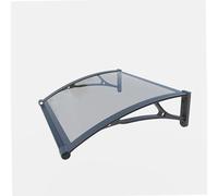 WERKA PRO Marquise Aluminium et Polycarbonate 80 x 120 cm 2,5 mm Anthracite | Durable, transparent, usage maison, panneau 2,5 mm anti UV, décoration et protection entrée, installation facile