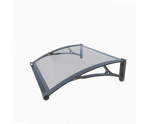 WERKA PRO Marquise Aluminium et Polycarbonate 80 x 150 cm 2,5 mm Anthracite | Durable, transparent, usage maison, panneau 2,5 mm anti UV, décoration et protection entrée, installation facile