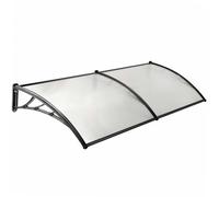 WERKA PRO Marquise en Polycarbonate 2 Panneaux 80 x 240 cm 5 mm Noir | Durable, usage maison, panneaux 5 mm anti UV, décoration et protection entrée, installation facile, forme cintrée