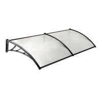 WERKA PRO Marquise en Polycarbonate 2 Panneaux 80 x 300 cm 5 mm Noir | Durable, usage maison, panneaux 5 mm anti UV, décoration et protection entrée, installation facile, forme cintrée