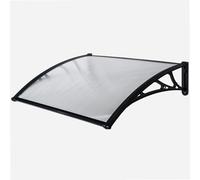 WERKA PRO Marquise en Polycarbonate 80 x 100 cm, Protection élégante pour Votre entrée, résiste aux intempéries, Design Arrondi, Installation Facile, Couleur Noire, idéale pour embellir Votre Maison