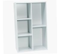 WERKA PRO Meuble Bas 5 Niches Panneaux de Bois MDF 80 x 50 x 29 cm Blanc | Durable, compact, usage intérieur, kit avec plan de montage, pour salle de bain, chambre, épaisseur 12 mm