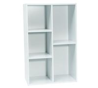 WERKA PRO Meuble Bas Blanc 5 Niches, Rangement Pratique et Élégant pour Salle de Bain, Chambre ou Dressing, Montage Facile, Dimensions 80x50x29 cm, Coloris Blanc