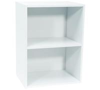 WERKA PRO Meuble Blanc de Rangement - 2 Niches - Panneaux de Bois MDF - 54 x 40 x 29 cm - Livré en Kit avec Plan de Montage - pour Salon, Bureau ou Chambre - Robuste et Polyvalent