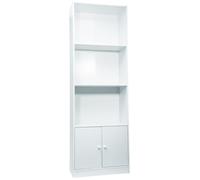 WERKA PRO Meuble de Rangement Blanc avec 3 Niches et 2 Portes, Design Épuré et Polyvalent, Idéal pour Salle de Bain, Couloir ou Chambre, Dimensions 180x60x29 cm, Coloris Blanc