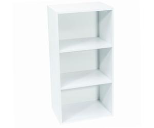 WERKA PRO Meuble de Rangement Panneaux de Bois MDF 80 x 40 x 29 cm Blanc | Robuste, durable, usage intérieur, 3 niches, kit avec plan de montage, pour salle de bain, couloir