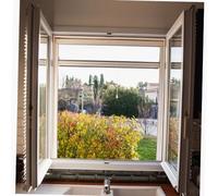 WERKA PRO Moustiquaire Aluminium Fixe sans percer 130 x 160 cm | Fibre de verre, ajustable, léger, usage intérieur et maison, installation par clips, enrouleur et profilés en aluminium
