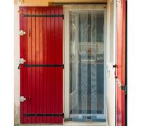 WERKA PRO Moustiquaire Rideau de Porte 100x220 cm - Protection Efficace Contre Les Insectes, Installation Facile, Structure Robuste, Tulle en Fibre de Verre, Couleur Noire.