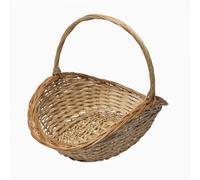 WERKA PRO Panier à Bûches en Osier Ergonomique Forme Ovale 21 cm Naturel | Bois, polyvalent, robuste, usage intérieur, forme ovale avec poignée ergonomique, taille 58 x 38 x h. 9/21 cm