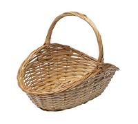 WERKA PRO Panier à Bûches en Osier Naturel - Forme Ovale avec Poignée Ergonomique - Dimensions 50 x 30 x H. 8/20 cm - Pratique et Élégant pour Salon ou Poêle à Bois