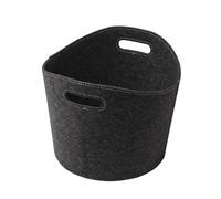 WERKA PRO Panier à bûches rond en feutre gris, design moderne et épuré, multifonctionnel pour rangement de jouets ou magazines, pliable et léger, dimensions Ø39 x H31 cm.