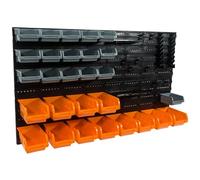 WERKA PRO Panneaux Muraux de Rangement avec Bacs à Bec et Porte-Outils pour Atelier, Système de Rangement Pratique et Durable, Dimensions Totales 96 x 54 cm, Couleur PVC