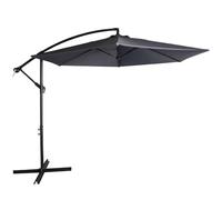 WERKA PRO Parasol Déporté Jardin - Cadre Métallique Robuste Toile Polyester 180 g/m² - Système Inclinable Rotatif - Gris Anth