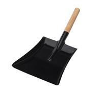 WERKA PRO Pelle à cendre en métal avec manche en bois, idéale pour nettoyer les cendres chaudes ou froides de votre cheminée, design élégant et pratique, taille 23 cm, couleur noire.