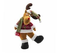WERKA PRO Peluche Décorative Renne - Auto-portante - Polyester Doux au Toucher - Décoration Intérieure - 50 cm - Élément Festif pour Cheminée et Salon