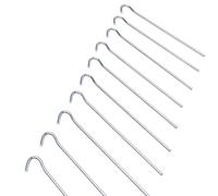 WERKA PRO Piquet Droit 18 cm en Aluminium Renforcé, Lot de 10, Imperméable et Antirouille, Idéal pour Camping, Jardinage, Pêche et Barbecue, Couleur Acier, 18 cm