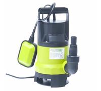 WERKA PRO Pompe Immergeée Tout Usage 400W avec Flotteur - Débit Max 8000 L/H - Refoulement 5 m - Gestion Impuretés Ø 35 mm - Sortie Coudée Ø 25/32 mm - Câble 10 m - Vert et Noir