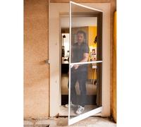 WERKA PRO Porte Moustiquaire Réglable en Aluminium Blanc 215x100cm - Protection Efficace Contre Les Insectes, Installation Facile, Design Élégant et Durable pour Votre Habitat.