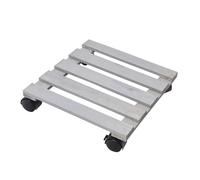 WERKA PRO, Porte-plante carré à roulettes en bois de sapin, design moderne et élégant, facile à déplacer, charge maximale de 25 kg, dimensions 30x30 cm, couleur naturelle.