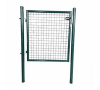 WERKA PRO Portillon Grillagé en Fer Galvanisé - Hauteur 1 m - Ø 6 cm - Maille 5 cm - Revêtement Vert - Kit de Montage Inclus