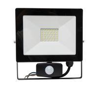 WERKA PRO, Projecteur radar plat à LED 30 Watts avec détecteur de mouvement, éclairage extérieur puissant de 2400 lumens, design élégant et résistant aux intempéries, Noir, 30W.