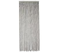 WERKA PRO Rideau Chenille Gris Clair Uni - 120 x 220 cm - Protection Contre Insectes et Poussière - Tringle Ajustable et Anneaux de Suspension - Fibres Synthétiques Anti Effilochage