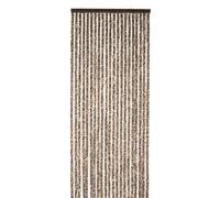 WERKA PRO Rideau Chenille Marron et Beige - 90 x 220 cm - Protection Contre Insectes et Poussière - Tringle Ajustable et Anneaux de Suspension - Fibres Synthétiques Anti Effilochage