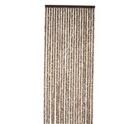 WERKA PRO Rideau Chenille Marron et Beige Ajustable 120 x 220 cm | Polypropylène, plastique, anti-UV, usage intérieur, protection contre insectes, tringle ajustable et anneaux