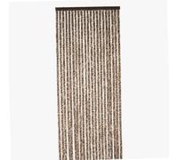 WERKA PRO Rideau Chenille Marron et Beige Ajustable 90 x 220 cm | Polypropylène, plastique, anti-UV, usage intérieur, protection contre insectes, tringle ajustable et anneaux