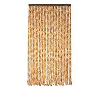 WERKA PRO Rideau Chenille Marron et Blanc - 120 x 220 cm - Protection Contre Insectes et Poussière - Tringle Ajustable et Anneaux de Suspension - Fibres Synthétiques Anti Effilochage