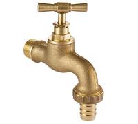 WERKA PRO, Robinet à Nez en Laiton Or avec Sortie Adaptateur Cannelé, Dimensions Filetages 1/2" et 1/4", Design Élégant et Durable, Idéal pour Plomberie, 15 x 21 mm, Or