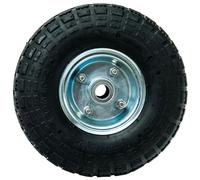 WERKA PRO Roue Gonflable 10'' Métal Ø 260 x 85 mm - Alésage 16 mm - Jante en Tôle d'Acier Boulonné - Roulements à Billes - Charge 135 kg - Usage Diables et Chariots