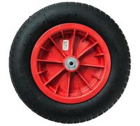 WERKA PRO Roue gonflable polyvalente 13'' pour diable, chariot et remorque de jardin, avec roulements à billes pour une durabilité optimale, alésage 10mm, couleur rouge.