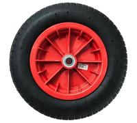 WERKA PRO Roue Gonflable 13'' 330 x 85 mm - Alésage 20 mm - Jante Plastique Rouge - Roulements à Billes - Chambre à Air en Caoutchouc - Usage Diables et Chariots