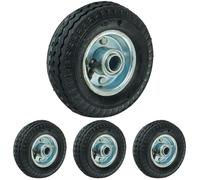 WERKA PRO, Roue Gonflable 6 Pouces pour Chariots, Diables et Remorques de Jardin, Durable et Résistante avec Roulements à Rouleaux, Rouge, 160 x 50 mm (Lot de 4)