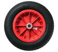 WERKA PRO Roue gonflable polyvalente 13'' pour diable, chariot et remorque de jardin, avec roulements à billes pour une durabilité optimale, alésage 20mm, couleur rouge, dimensions 330x85 mm.