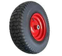 WERKA PRO, Roue Gonflable Polyvalente avec Axe Déporté, Idéale pour Diables, Chariots et Remorques de Jardin, Offrant Performance, Durabilité et Esthétique, Rouge, 400 x 150 mm