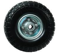 WERKA PRO Roue increvable 10 pouces avec axe déporté, idéale pour chariots et diables, jante en métal galvanisé, capacité de charge 100 kg, dimensions 260 x 85 mm, couleur gris.