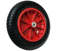 WERKA PRO Roue Increvable 13'' 330 x 85 mm - Alésage 10 mm - Jante Rouge - Roulements à Billes - Pour Diables, Chariots et Remorques de Jardin - Bande de Roulement Parallèle - 1,37 kg