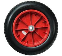 WERKA PRO Roue increvable 13'' pour diable, chariot et remorque de jardin, robuste et durable, avec roulements à billes pour un mouvement fluide, Alésage 20 mm, Rouge.