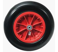 WERKA PRO Roue Increvable 14'' 360x85 - Alésage 10mm - Jante Rouge - Roulements à Billes - Pour Brouettes, Chariots et Diables - Bande de Roulement en Ligne - 1,76 kg