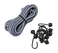 WERKA PRO Rouleau Tendeur 5 m, Ø 8 mm avec 10 Crochets - Kit de Fixation Élastique pour Bâches et Filets - Stabilisé aux UV -
