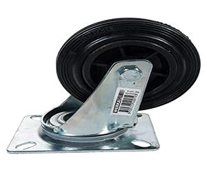 WERKA PRO Roulette Pivotante sans Frein Atelier Ø100 mm Charge Max 100 kg | Caoutchouc, acier, durable, usage bricolage, platine métallique 105 x 80 mm, charge max 100 kg, atelier et garage